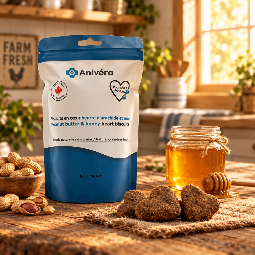 Grain-free heart biscuits for dogs