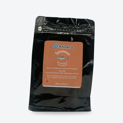 Biscuit au saumon, grand format 300 g : emballage, face avant