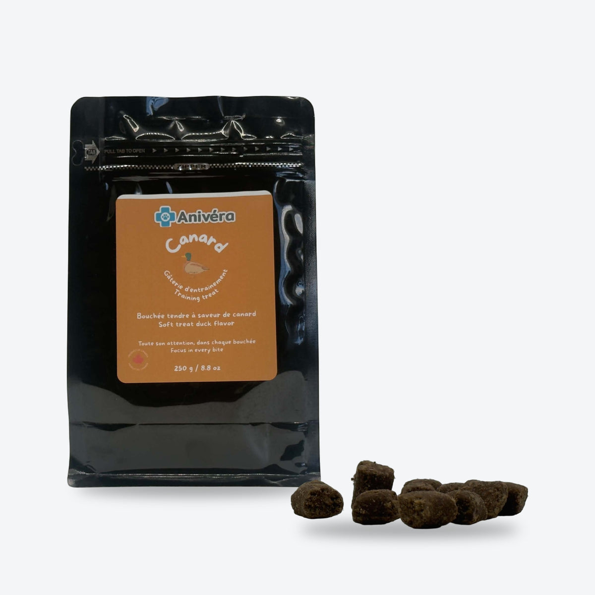 Duck training treats: package and treat
