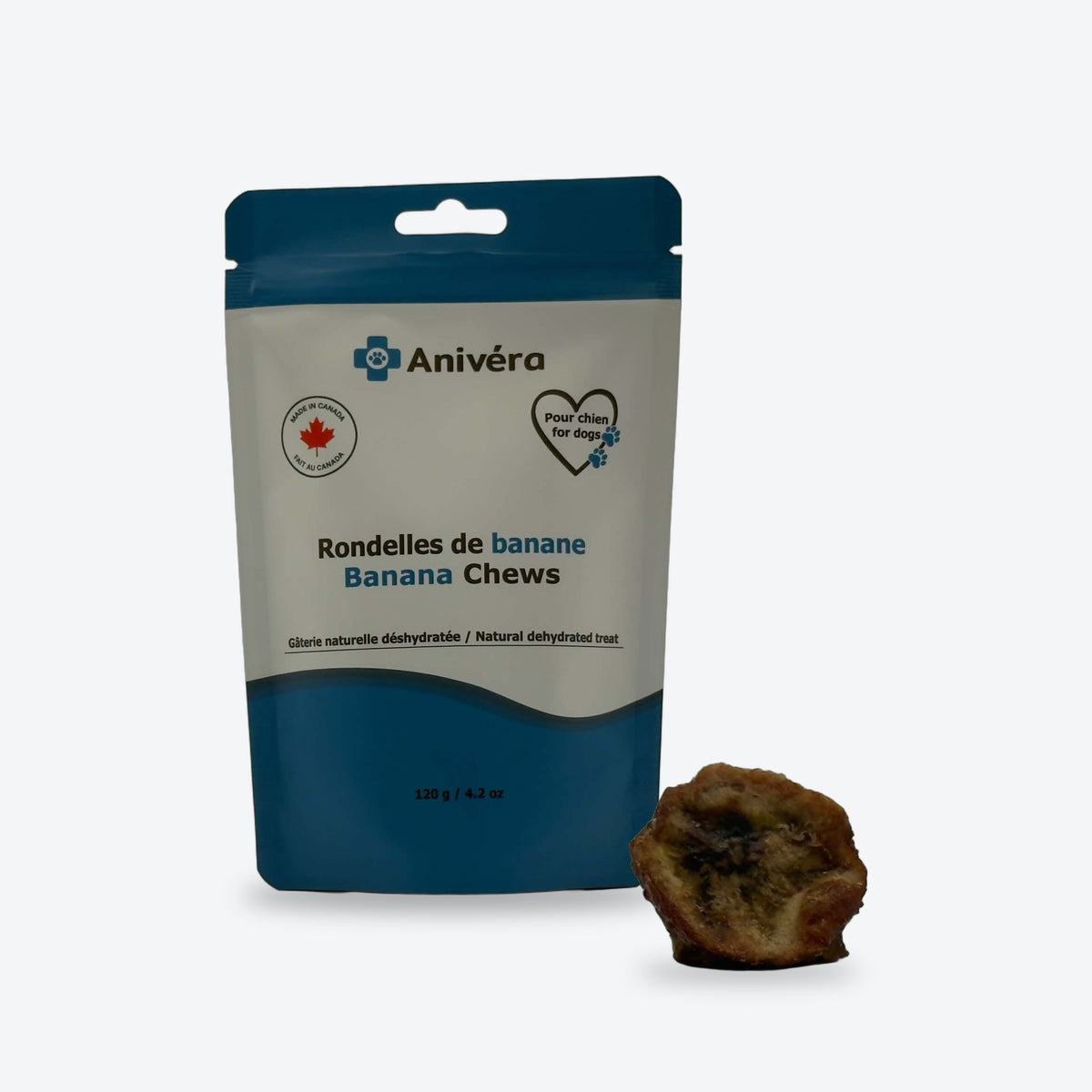 Rondelles de banane : l'emballage et la gâterie / Banana chews: package and treat