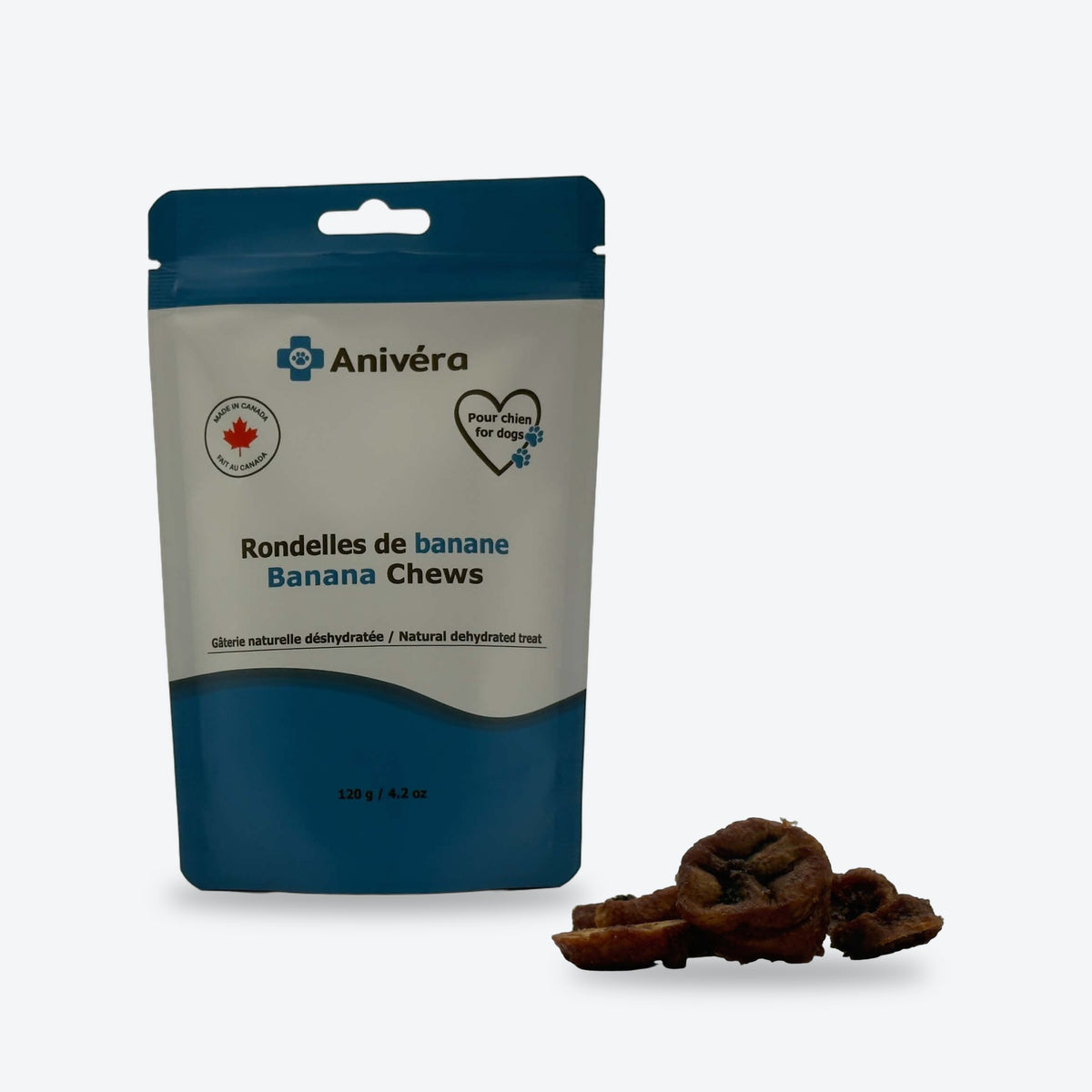 Rondelles de banane : l'emballage et la gâterie / Banana chews: package and treat